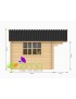 Chalet Bretagne 4x3 44mm 12m² plan chalet de jardin en bois
