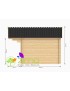 Chalet Bretagne 4x3 44mm 12m² plan chalet de jardin en bois